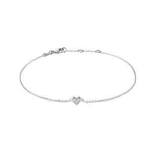 HEART BRACELET WITH DIAMONDS IN WHITE GOLD - DIAMOND BRACELETS - BRACELETS