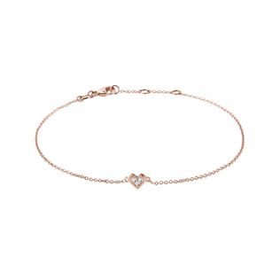 HEART BRACELET WITH DIAMONDS IN ROSE GOLD - DIAMOND BRACELETS - BRACELETS