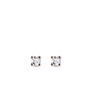 BRILLIANT DIAMOND STUD EARRINGS IN ROSE GOLD - DIAMOND STUD EARRINGS - EARRINGS
