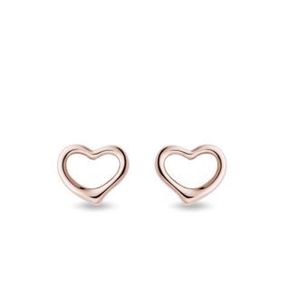 ROSE GOLD HEART STUD EARRINGS - ROSE GOLD EARRINGS - EARRINGS