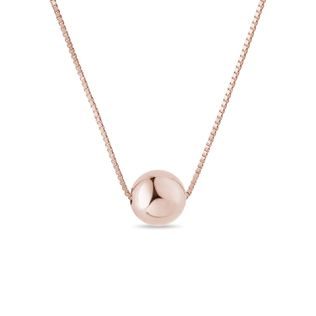 BALL PENDANT ON CHAIN IN ROSE GOLD - ROSE GOLD NECKLACES - NECKLACES
