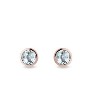 AQUAMARINE EARRINGS IN ROSE GOLD - AQUAMARINE EARRINGS - EARRINGS