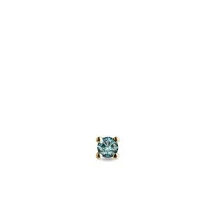 TINY BLUE DIAMOND SINGLE GOLD EARRING - SINGLE EARRINGS - EARRINGS