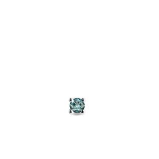 SINGLE TINY WHITE GOLD EARRING WITH BLUE DIAMOND - SINGLE EARRINGS - EARRINGS