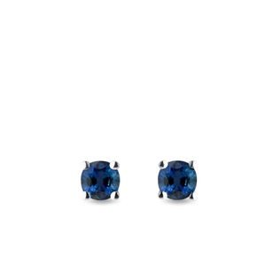 SAPPHIRE STUDS IN WHITE GOLD - SAPPHIRE EARRINGS - EARRINGS