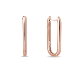 MINIMAL OVAL EARRINGS IN 14K ROSE GOLD - ROSE GOLD EARRINGS - EARRINGS