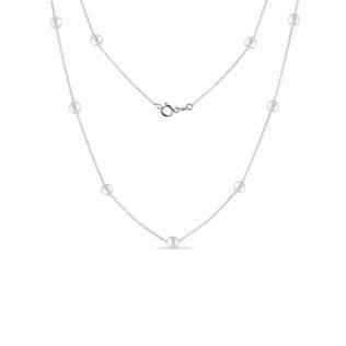 FRESHWATER PEARL WHITE GOLD NECKLACE - PEARL NECKLACES - PEARL JEWELRY