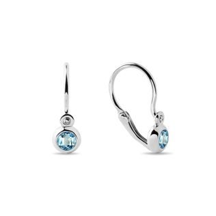TOPAZ WHITE GOLD CHILDREN'S EARRINGS - CHILDREN'S EARRINGS - EARRINGS