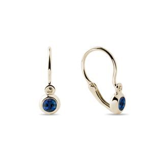 CHILDREN'S EARRINGS WITH SAPPHIRES IN 14K GOLD - CHILDREN'S EARRINGS - EARRINGS