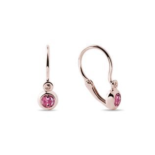 CHILDREN'S EARRINGS WITH TOURMALINES IN ROSE GOLD - CHILDREN'S EARRINGS - EARRINGS