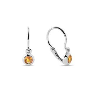 CHILDREN'S EARRINGS WITH CITRINES IN WHITE GOLD - CHILDREN'S EARRINGS - EARRINGS