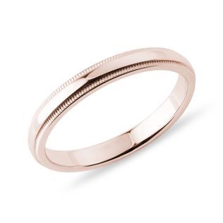 SIMPLE WEDDING RING WITH ENGRAVED EDGE IN 14K ROSE GOLD - WOMEN'S WEDDING RINGS - WEDDING RINGS