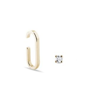 MINIMAL SINGLE EARRING SET IN YELLOW GOLD - DIAMOND SETS - FINE JEWELRY