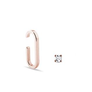 MINIMAL SINGLE EARRING SET IN ROSE GOLD - DIAMOND SETS - FINE JEWELRY