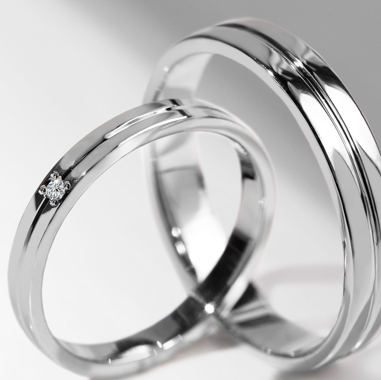 klenota white gold wedding rings with diamonds
