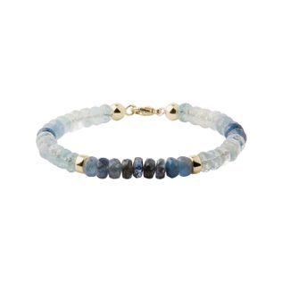 AQUAMARINE BRACELET IN YELLOW GOLD - MINERAL BRACELETS - BRACELETS