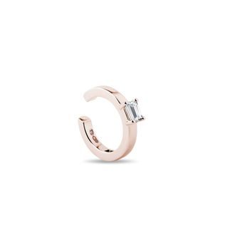 DIAMOND EAR CUFF IN 14K ROSE GOLD - SINGLE EARRINGS - EARRINGS