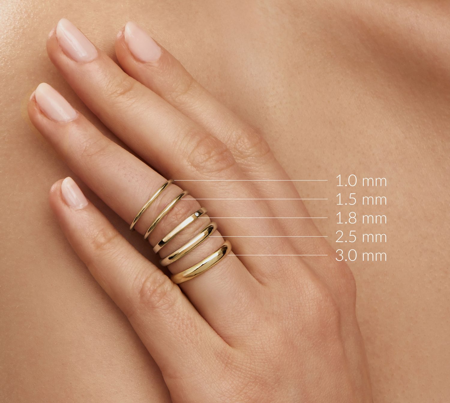 klenota women's rings width comparison