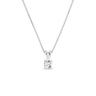 TINY DIAMOND PENDANT IN WHITE GOLD - DIAMOND NECKLACES - NECKLACES