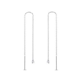 LAB DIAMOND WHITE GOLD DANGLE EARRINGS - DIAMOND EARRINGS - EARRINGS