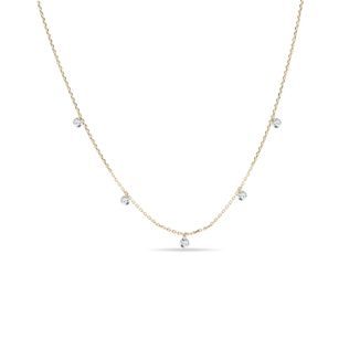 DRILLED LAB GROWN DIAMOND GOLD NECKLACE - DIAMOND NECKLACES - NECKLACES