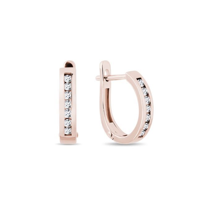 CLASSIC DIAMOND EARRINGS IN 14K ROSE GOLD - DIAMOND EARRINGS - EARRINGS