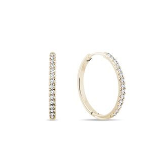 HOOP EARRINGS WITH BRILLIANT-CUT DIAMONDS IN YELLOW GOLD - DIAMOND EARRINGS - EARRINGS