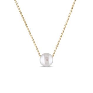 FRESHWATER PEARL NECKLACE IN GOLD - PEARL PENDANTS - PEARL JEWELRY