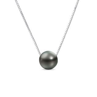 TAHITIAN PEARL NECKLACE IN WHITE GOLD - PEARL PENDANTS - PEARL JEWELRY