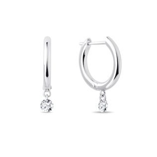 LAB DIAMOND HOOP EARRINGS IN WHITE GOLD - DIAMOND EARRINGS - EARRINGS
