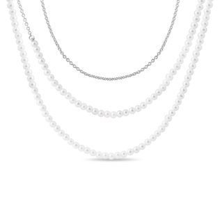 85 CM STRAND OF FRESHWATER PEARLS IN WHITE GOLD - PEARL NECKLACES - PEARL JEWELRY