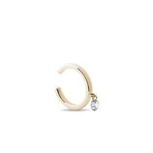 YELLOW GOLD LAB GROWN DIAMOND SINGLE EAR CUFF - EAR CUFFS - EARRINGS