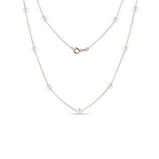 FRESHWATER PEARL ROSE GOLD NECKLACE - PEARL NECKLACES - PEARL JEWELRY
