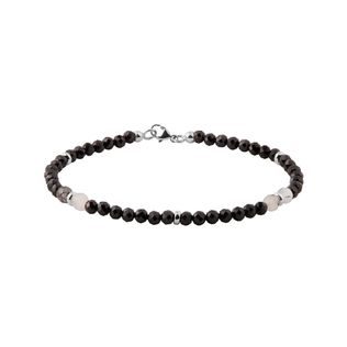 BLACK SPINEL BRACELET IN WHITE GOLD - MINERAL BRACELETS - BRACELETS