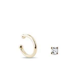 YELLOW GOLD SINGLE EARRING SET - DIAMOND SETS - FINE JEWELRY
