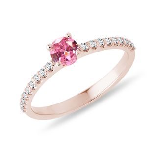 PINK SAPPHIRE AND DIAMOND RING IN ROSE GOLD - SAPPHIRE ENGAGEMENT RINGS - ENGAGEMENT RINGS