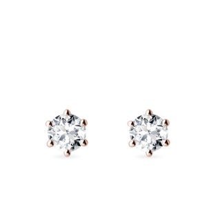 1CT DIAMOND STUD EARRINGS IN ROSE GOLD - DIAMOND STUD EARRINGS - EARRINGS