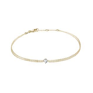SIMPLE GOLD BRACELET WITH DIAMOND - DIAMOND BRACELETS - BRACELETS