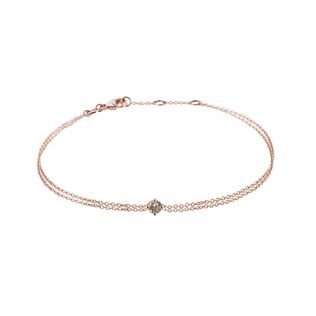 BRACELET WITH CHAMPAGNE DIAMOND IN ROSE GOLD - DIAMOND BRACELETS - BRACELETS