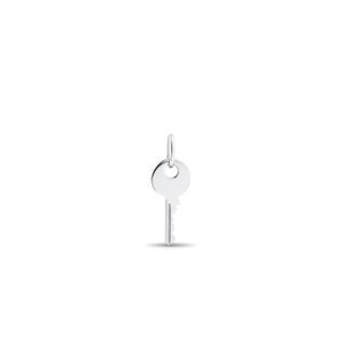 MINIMALIST KEY PENDANT IN 14K WHITE GOLD - PENDANTS - NECKLACES