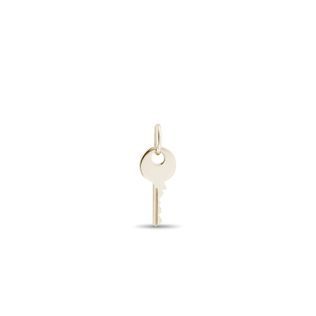 MINIMALIST KEY PENDANT IN 14K YELLOW GOLD - PENDANTS - NECKLACES