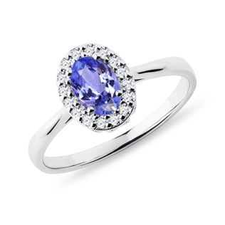 TANZANITE AND DIAMOND GOLD RING - TANZANITE RINGS - RINGS