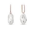 ROSE GOLD OVAL EARRINGS WITH BAROQUE PEARLS - PEARL EARRINGS - PEARL JEWELRY