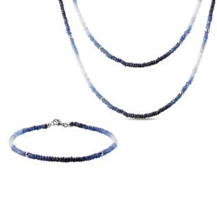 BOHO SAPPHIRE JEWELRY SET IN WHITE GOLD - GEMSTONE SETS - FINE JEWELRY