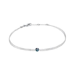 TOPAZ DOUBLE CHAIN BRACELET IN WHITE GOLD - GEMSTONE BRACELETS - BRACELETS