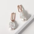 ROSE GOLD OVAL EARRINGS WITH BAROQUE PEARLS - PEARL EARRINGS - PEARL JEWELRY