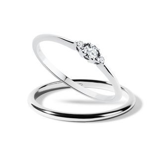 RING SET WITH DIAMONDS IN WHITE GOLD - ENGAGEMENT AND BRIDAL RING SETS - ENGAGEMENT RINGS