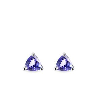 TANZANITE STUD EARRINGS IN WHITE GOLD - TANZANITE EARRINGS - EARRINGS