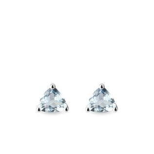 AQUAMARINE EARRINGS IN WHITE GOLD - AQUAMARINE EARRINGS - EARRINGS