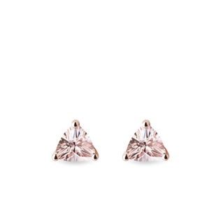 MORGANITE STUDS IN ROSEGOLD - MORGANITE EARRINGS - EARRINGS